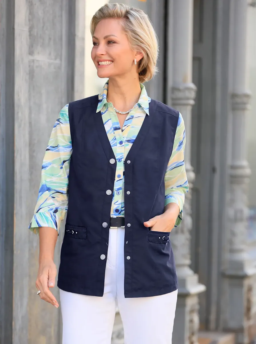 

Короткий жилет Classic Basics, цвет морской волны
