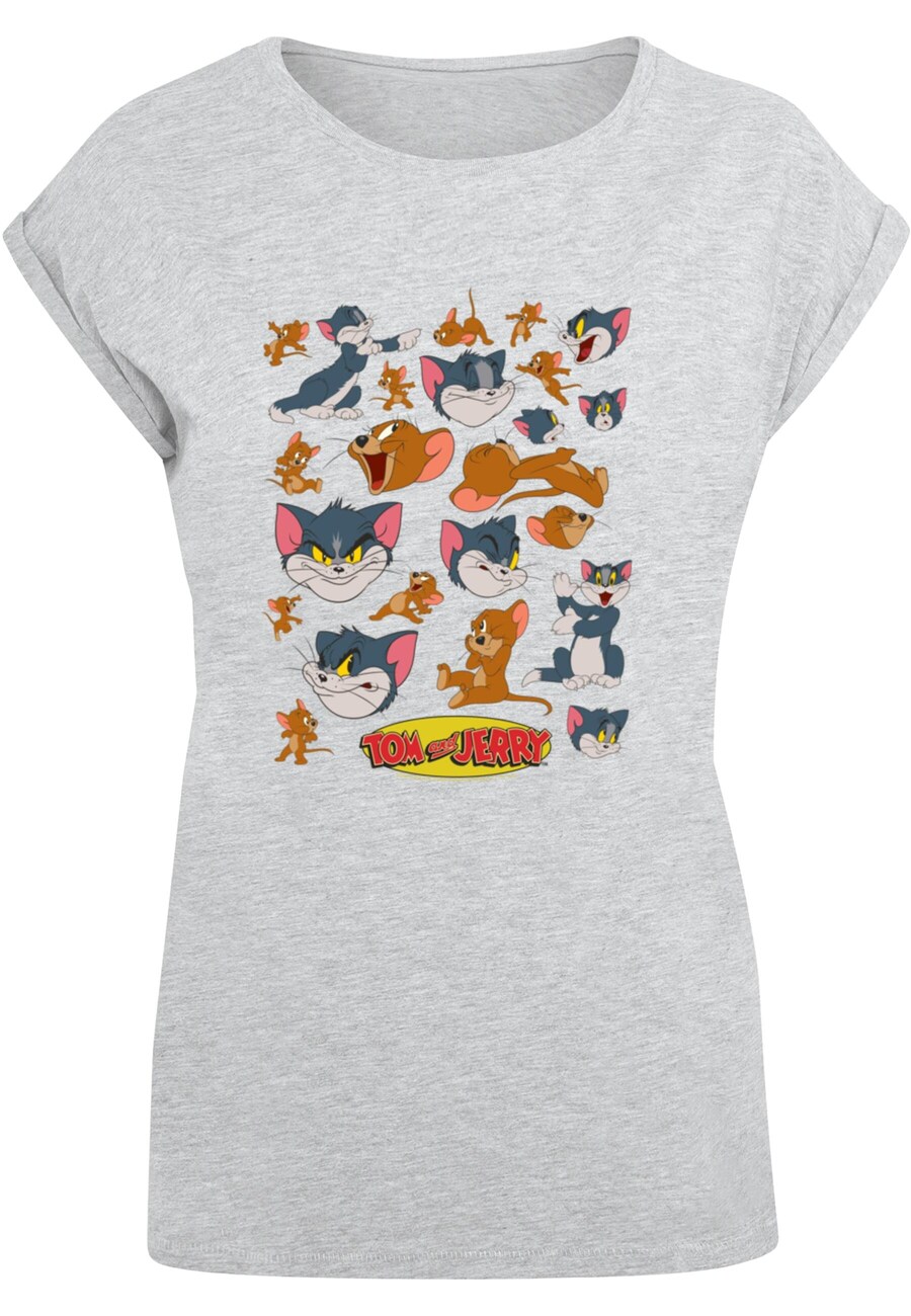 

Рубашка ABSOLUTE CULT Tom And Jerry - Many Faces, светло-серый