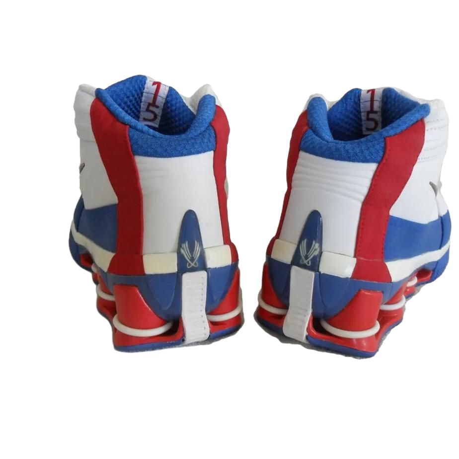 Nike Shox VC IV Амортизирующие Противоскользящие Износостойкие Высокие Баскетбольные Кроссовки Мужские Белый Синий Красный — фото 2