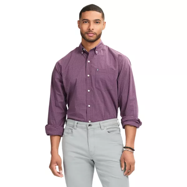 

Мужская удобная рубашка с длинным рукавом на пуговицах Performance Comfort Izod, цвет plum perfect