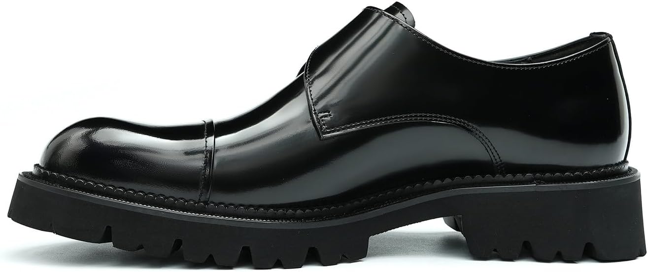 Мужские лоферы Santimon Mens черного цвета, кожаные туфли на беду для мужчин, повседневная бизнес-мода, лоферы с пряжкой, летняя обувь — фото 2