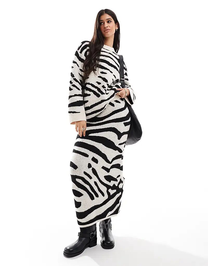

Трикотажная макси-юбка ASOS DESIGN цвета зебры