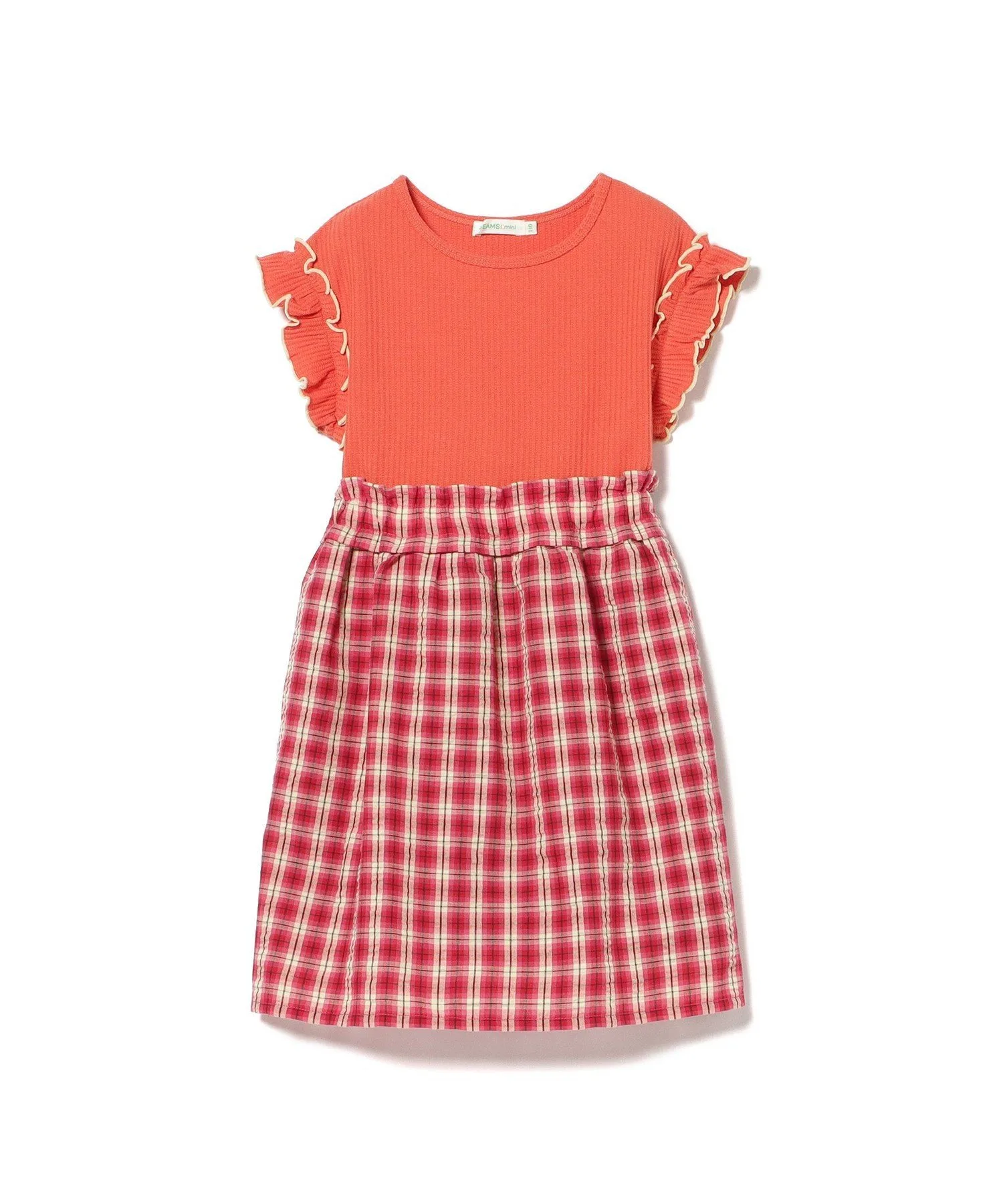 Платье Waffle Switch Dress 2026SS (90~140 см) Beams Mini, Orange — фото 4