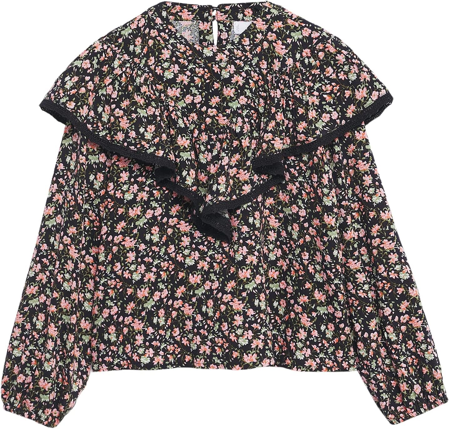 

Блуза MANGO Kids Flora Blouse, черный