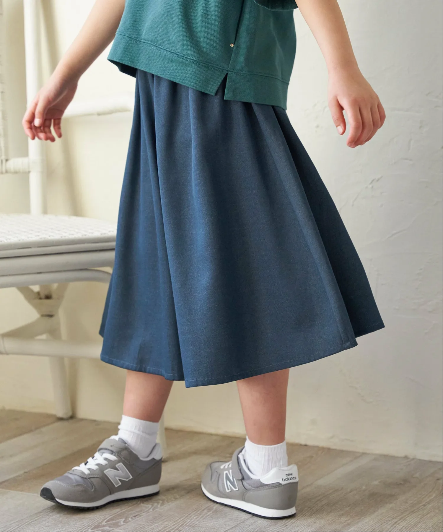 Юбка Объемные кюлоты в джинсовом стиле (120-160 см) Ikka, Navy blue — фото 3