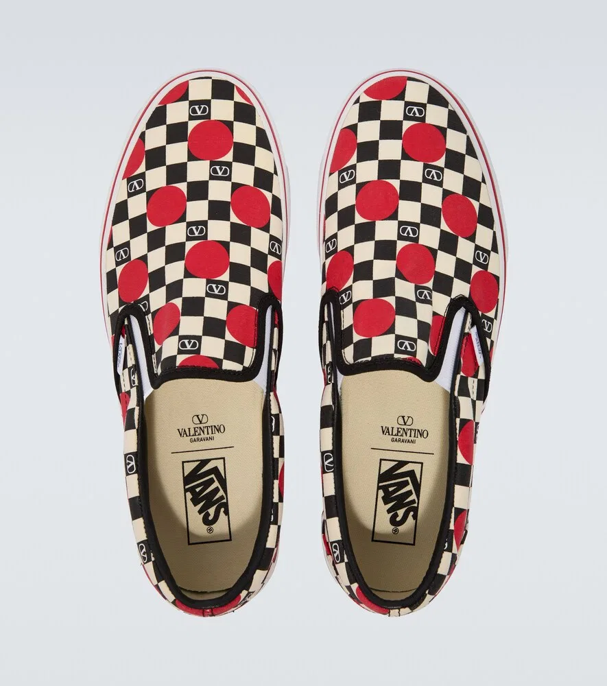 Парусиновые слипоны VLogo из коллаборации с Vans Valentino Garavani, белый — фото 4