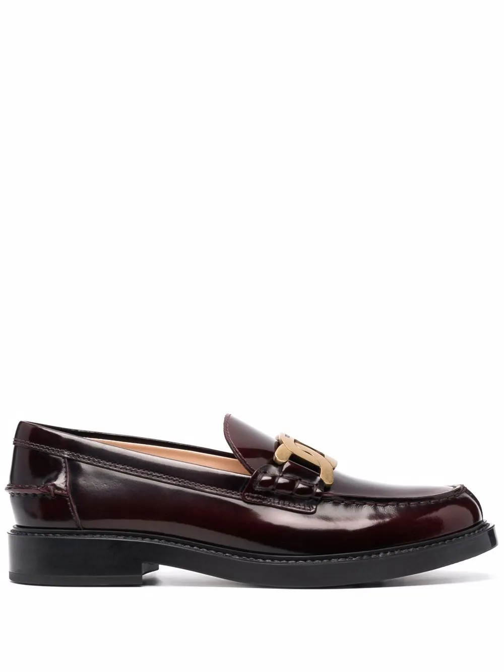 Лакированные лоферы с логотипом TOD'S, красный