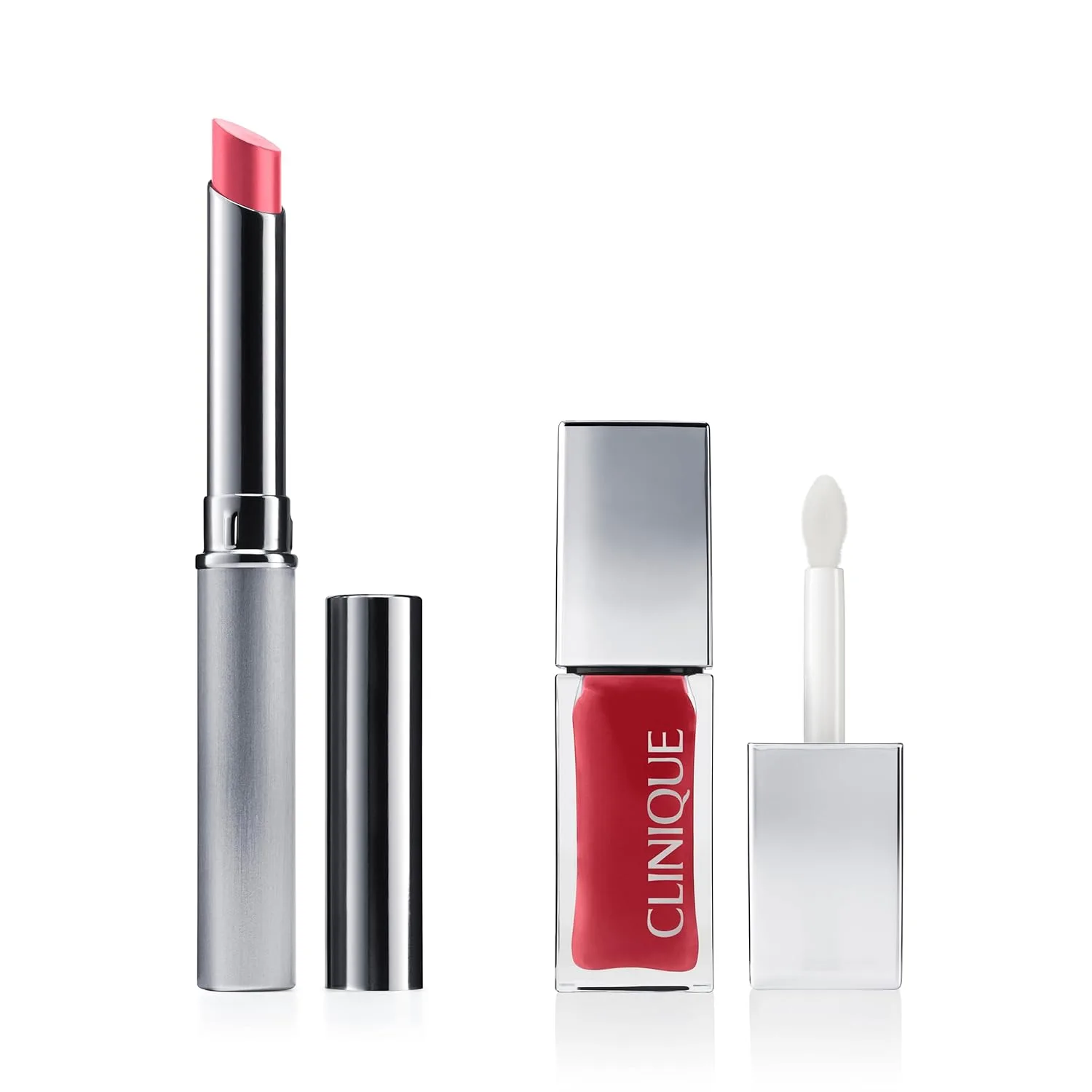 Набор Clinique Pink Honey Almost Lipstick Tinted Lip Balm и Pop Lip + Cheek Tinted Oil | Полупрозрачная и легкая помада | Масло увлажняет губы и придает щекам естественный, сияющий румянец, Pink Honey