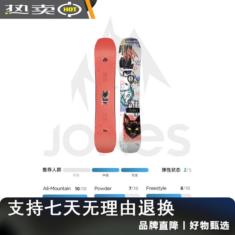 

JONES Сноуборд женский Lengshan, универсальный, 143 см