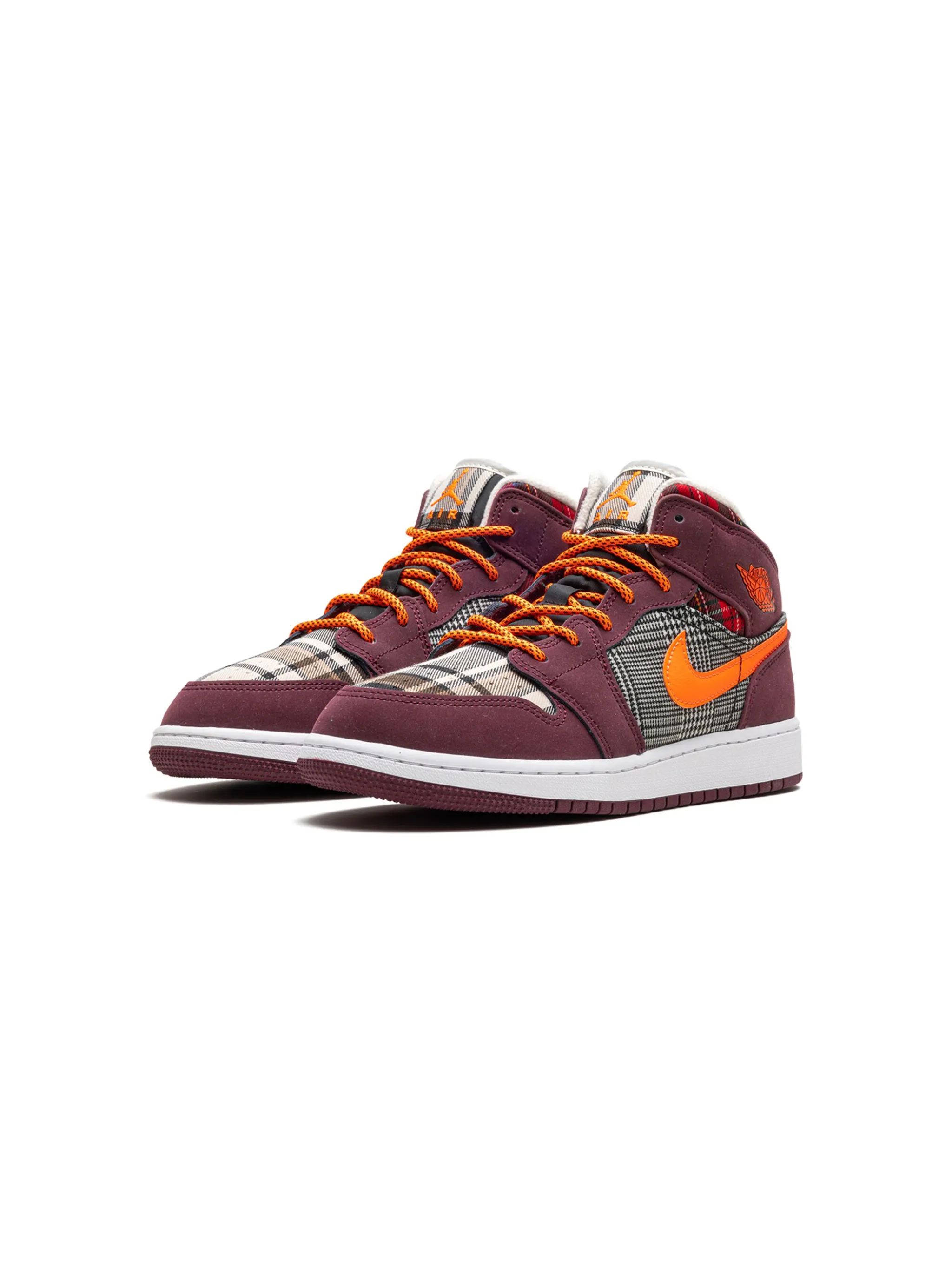 Кроссовки Air Jordan 1 Plaid Jordan Kids, красный — фото 4