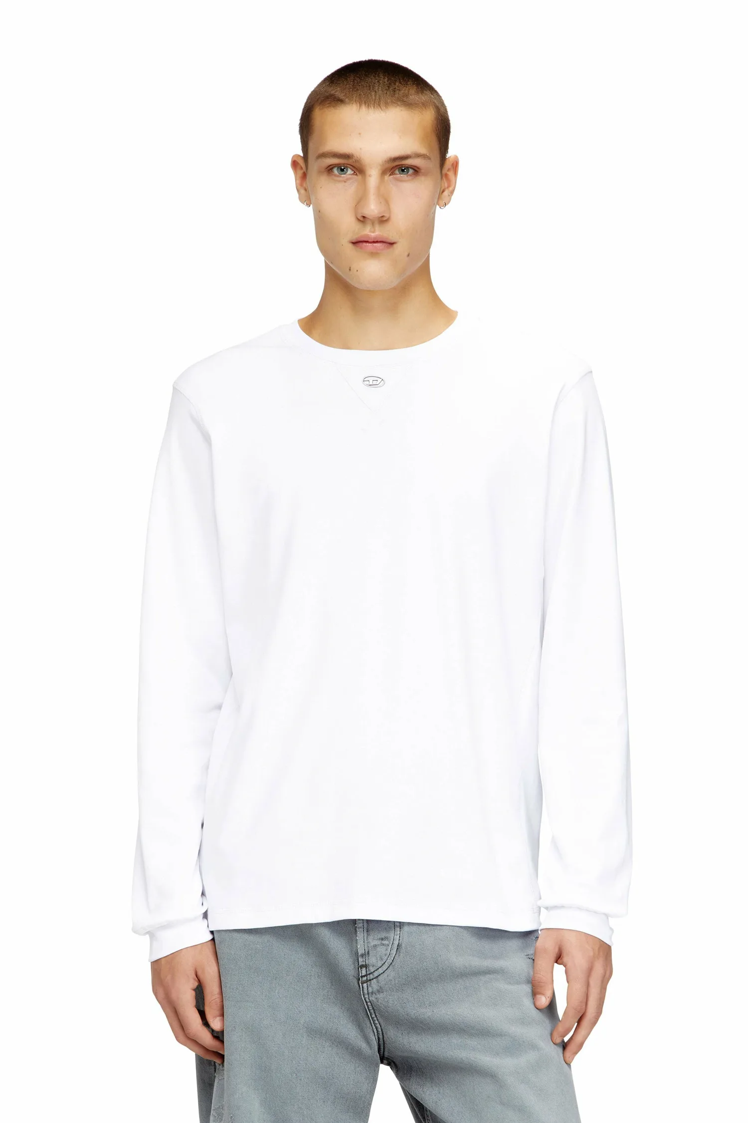 Мужская футболка с длинным рукавом T-MADJUST-LS-TR Diesel, white