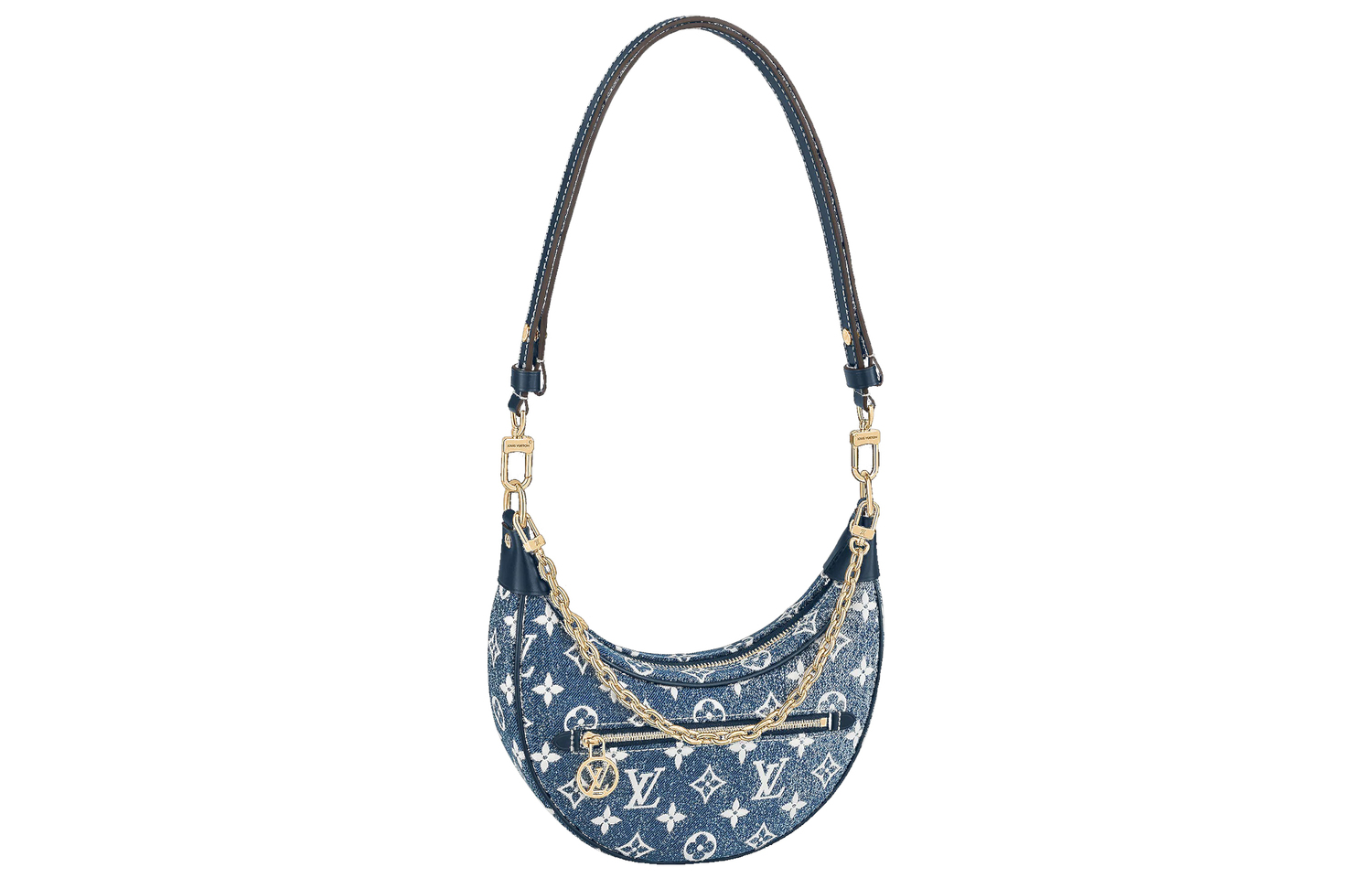 Сумка Loop Baguette из джинсового жаккарда темно-синяя LOUIS VUITTON — фото 2