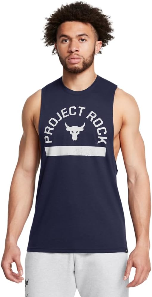 

Футболка Under Armour Project Rock мужская без рукавов, (410) Midnight Navy/Mod Gray, Синий, Футболка Under Armour Project Rock мужская без рукавов, (410) Midnight Navy/Mod Gray