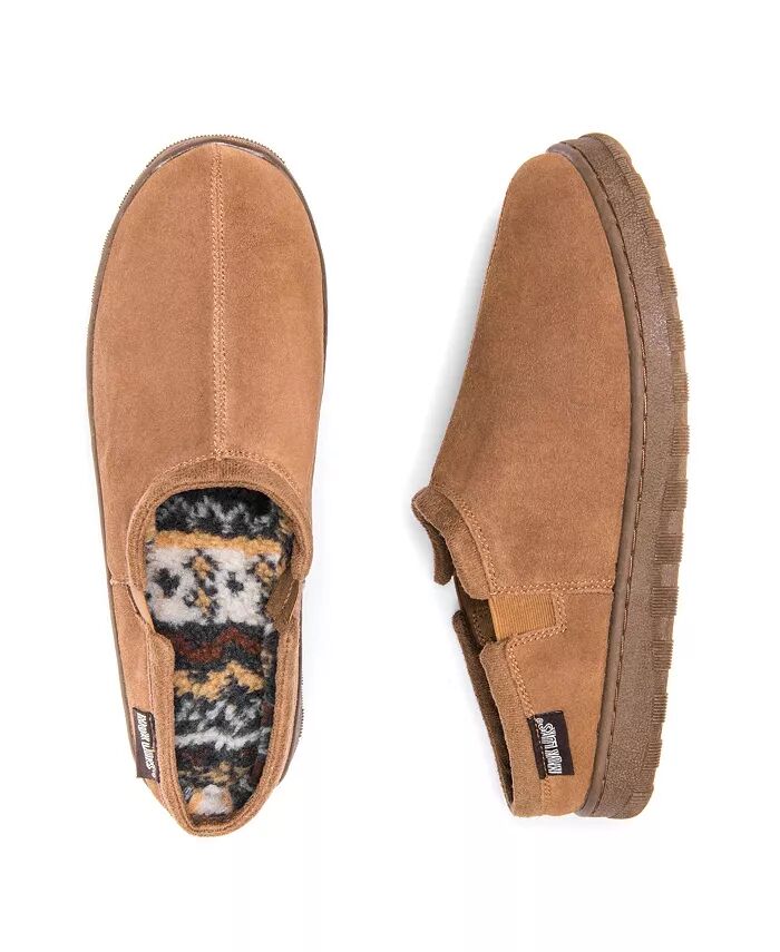 Мужские матовые замшевые сабо Berber Printed, шоколадный, 9 MUK LUKS, коричневый/бежевый — фото 4
