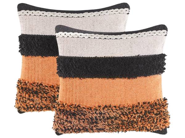 

Подушка Beliani 2 шт MIHALGAZI, 45x45x45 см цвет beige/schwarz/multicolor/orange