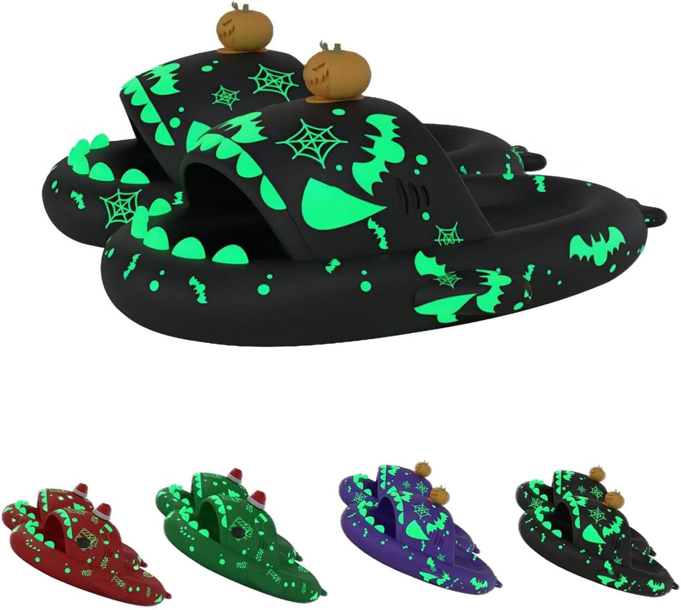 

Рождественские шлепанцы с акулой, светящиеся в темноте жуткие шлепанцы с акулой для мужчин и женщин, уютные тапочки Санта-акулы Cloud Shark Generic