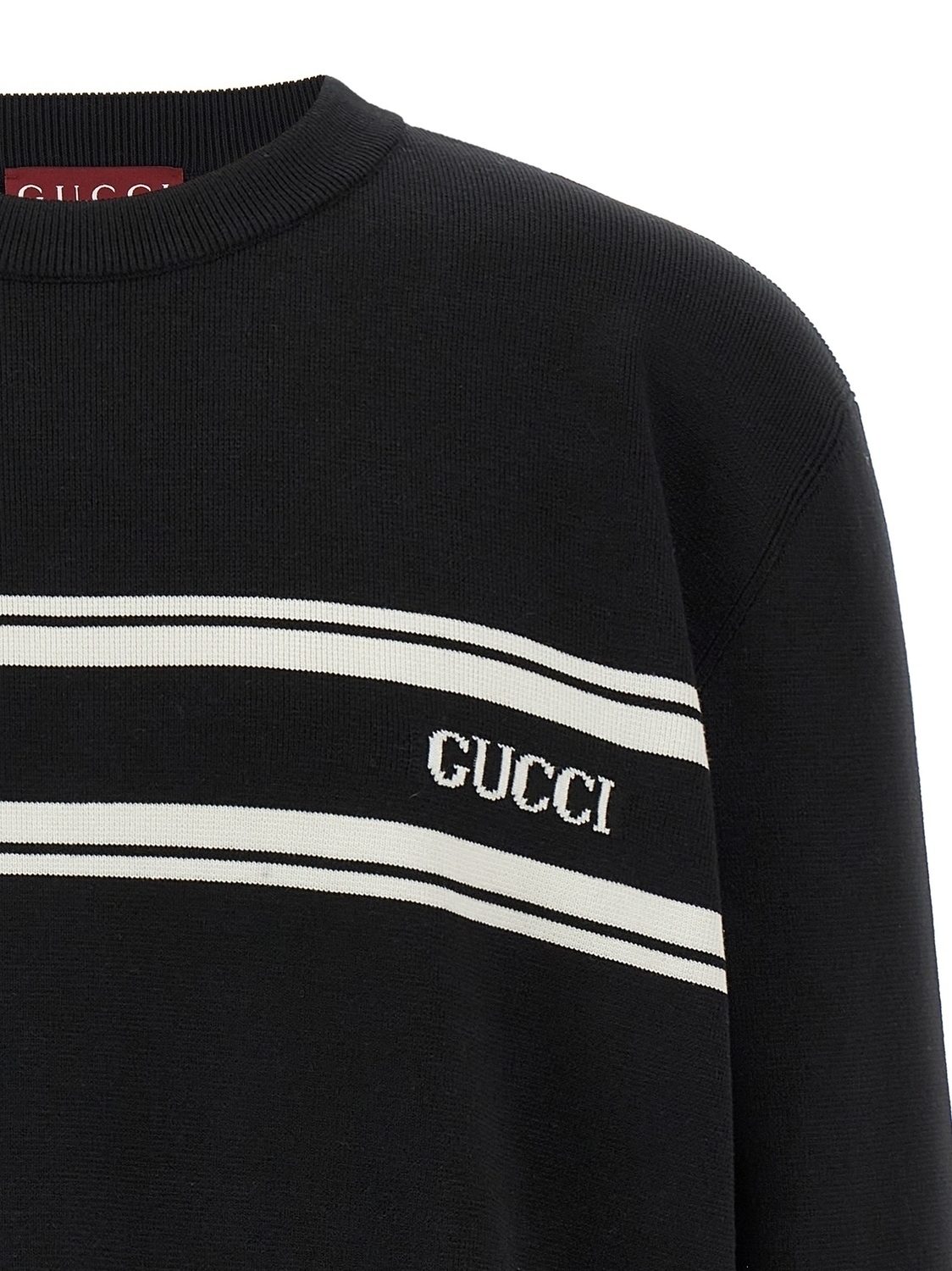Свитер «Intarsio Gucci» GUCCI, белый/черный — фото 3