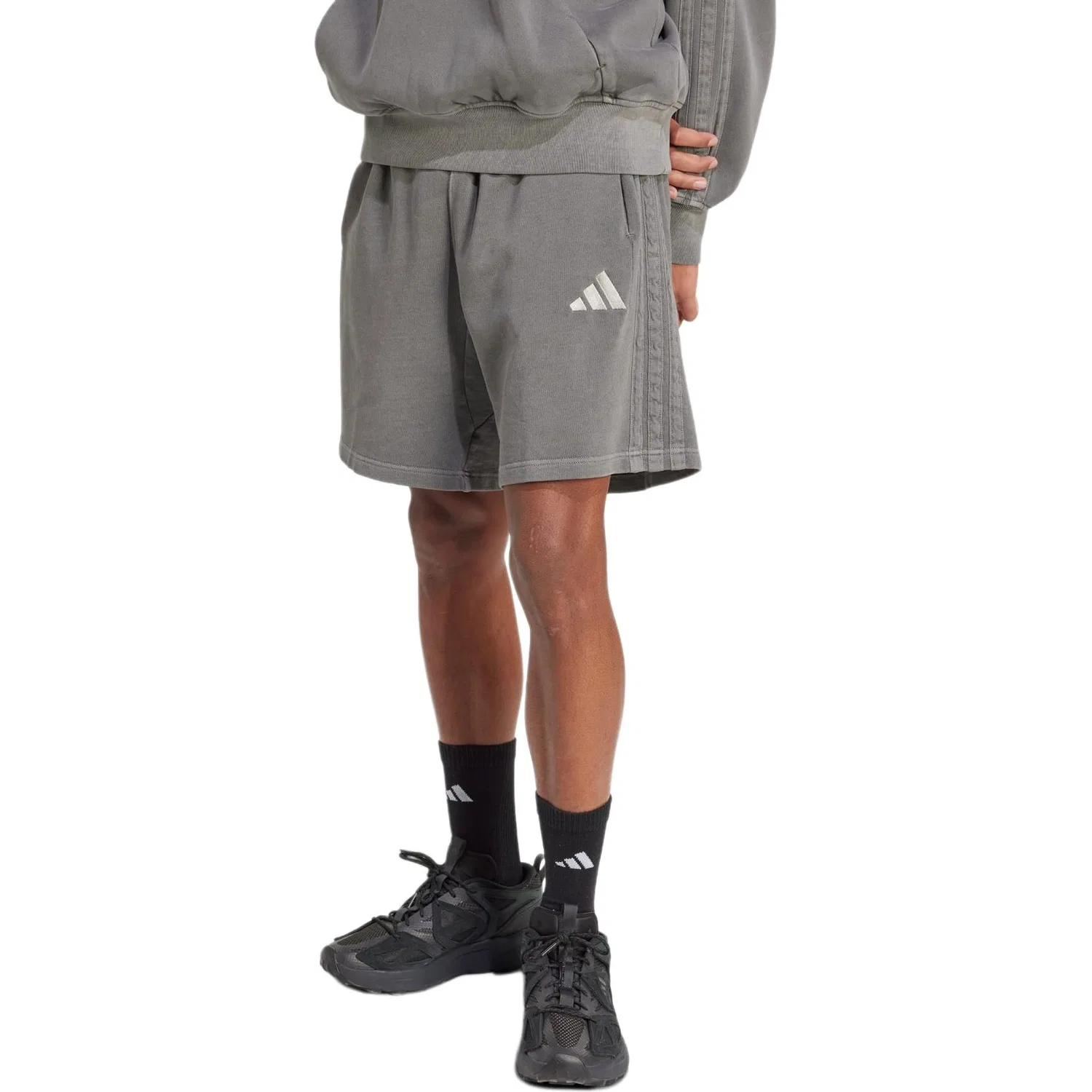 Шорты повседневные French Terry Washed 8 дюймов Adidas серые — фото 4