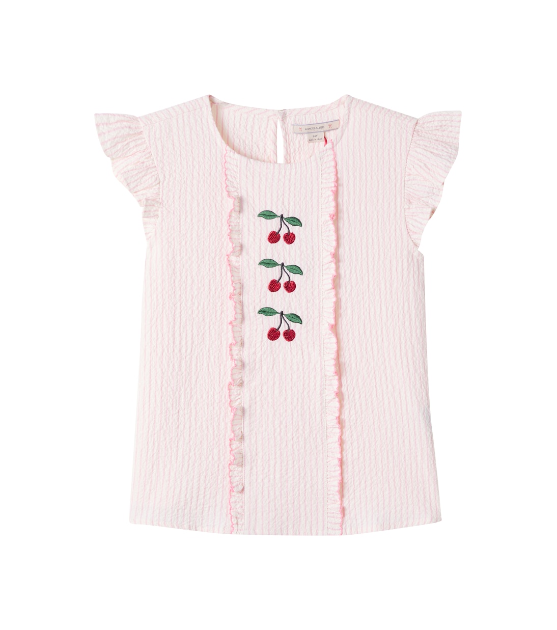 

Топ из хлопкового пике с вышивкой Ellie Konges Sløjd, Peony Stripe