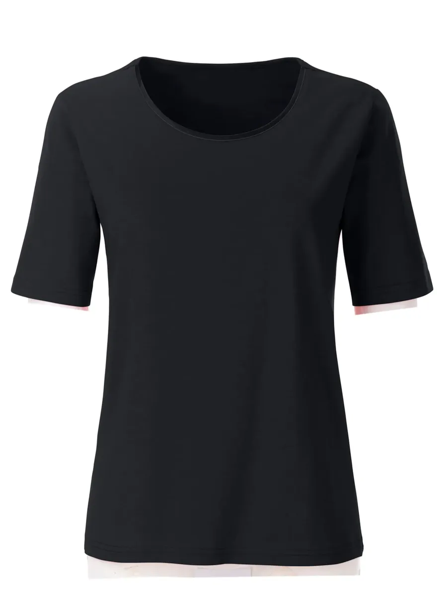 

Рубашка Classic Basics с круглым вырезом "Рубашка" Casual Looks, черный