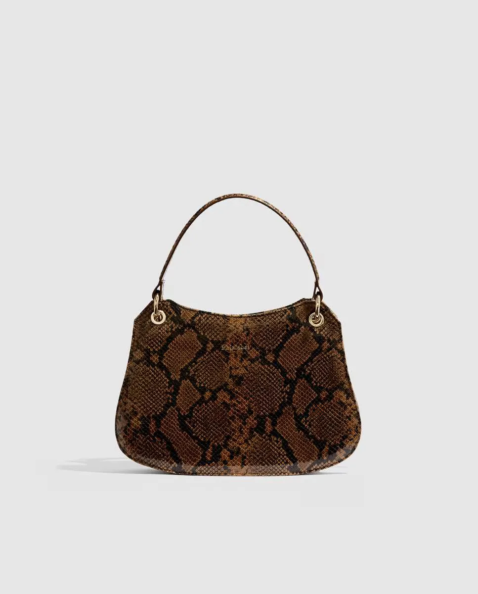 

Сумочка из бычьей кожи цвета Camel с гравировкой в ​​виде змеи Phialebel