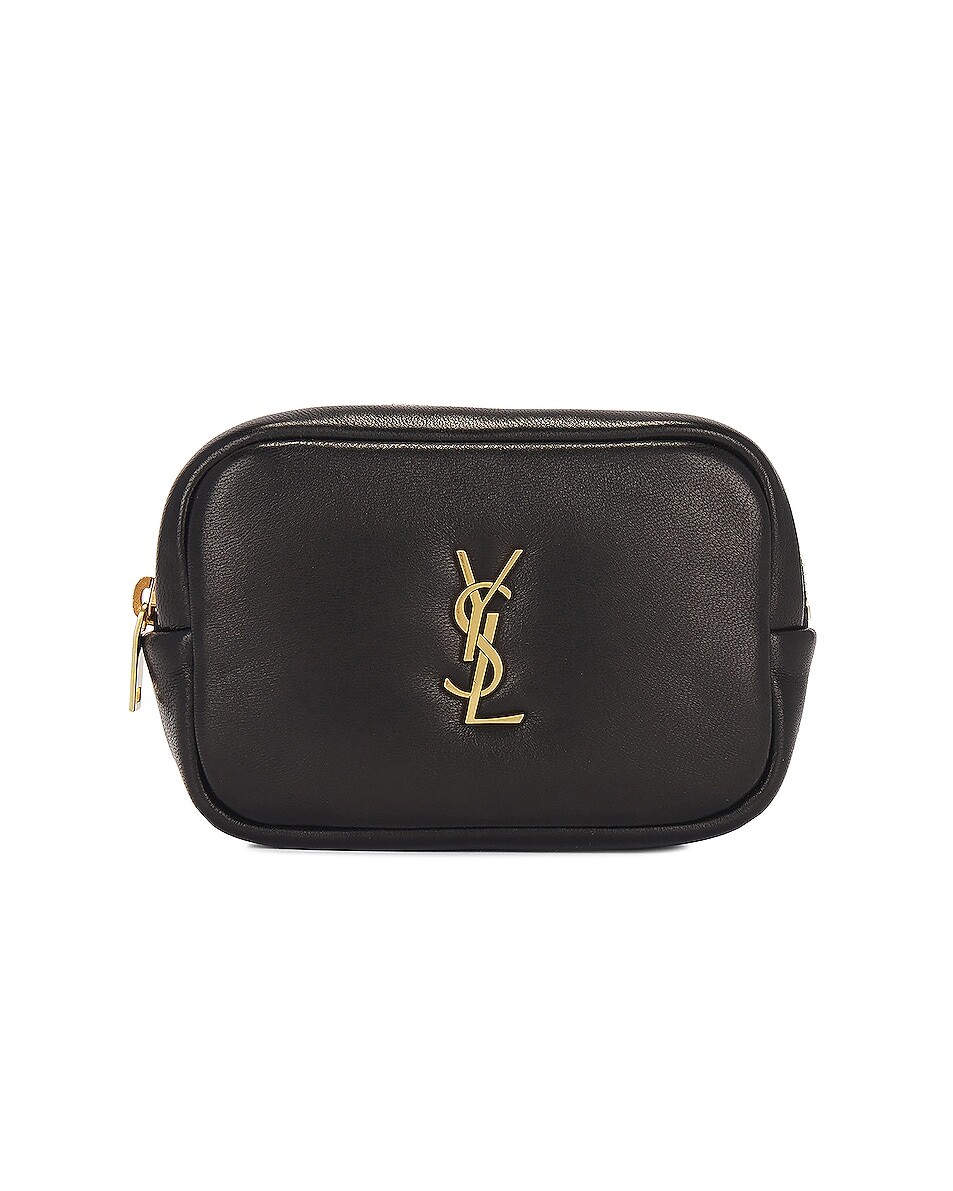 

Сумка Saint Laurent Baby Cassandre Cosmetic Pouch, нуар, Бежевый, Сумка Saint Laurent Baby Cassandre Cosmetic Pouch, нуар
