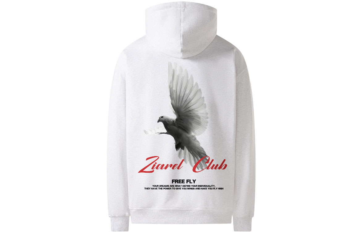 

Толстовка Unisex Hooded Moderate Heavyweight ZIAREL, белый heather серый