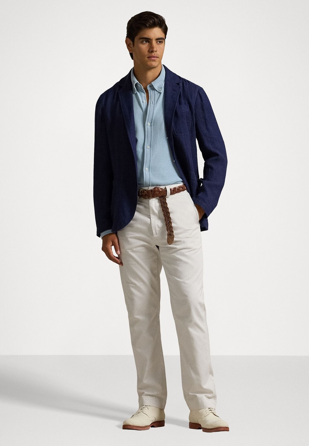 

Рубашка INDIGO DYED MESH KNIT SHIRT Ralph Lauren, синий
