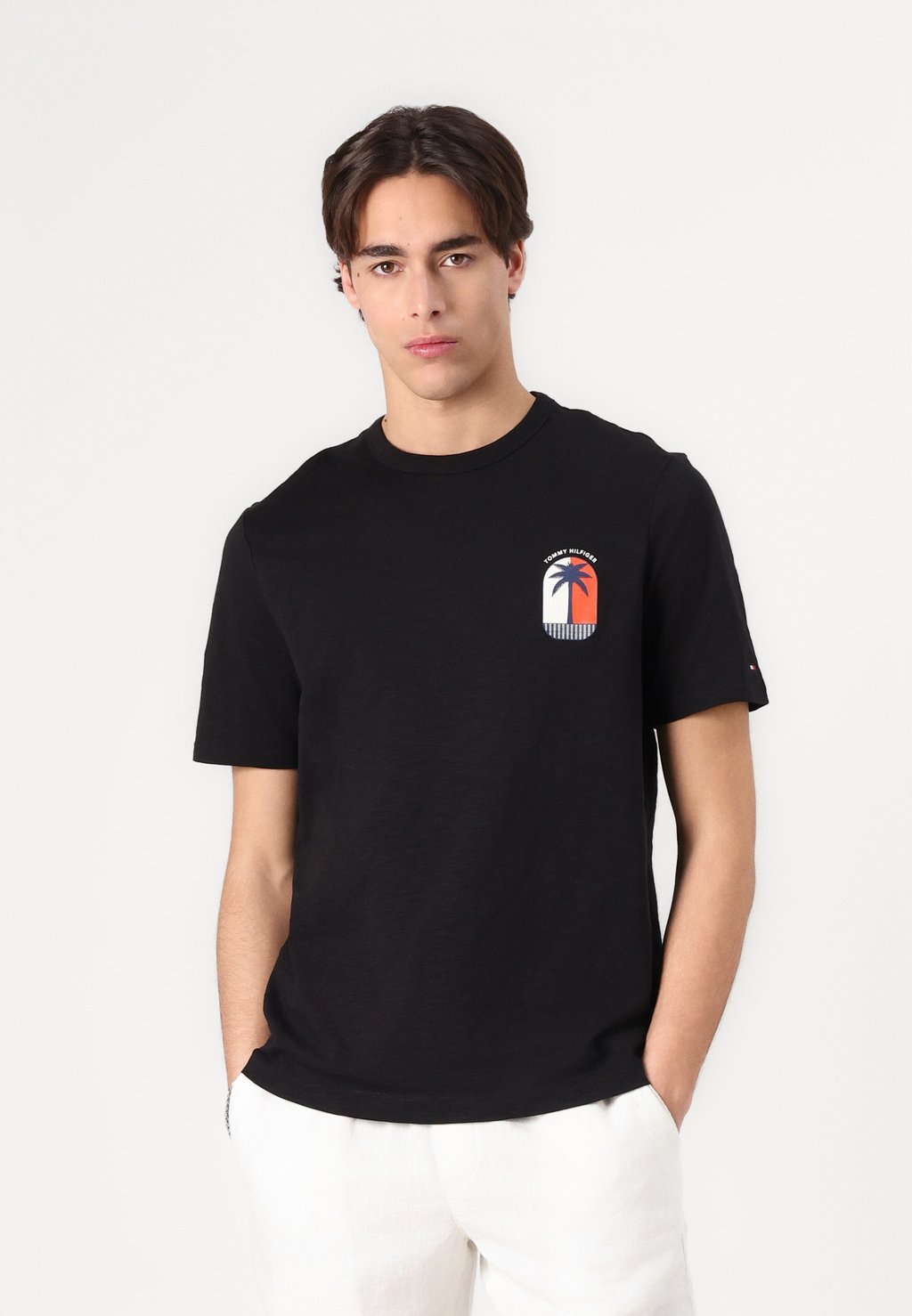 Футболка с принтом PALM TREE LABEL TEE Tommy Hilfiger, черный — фото 4