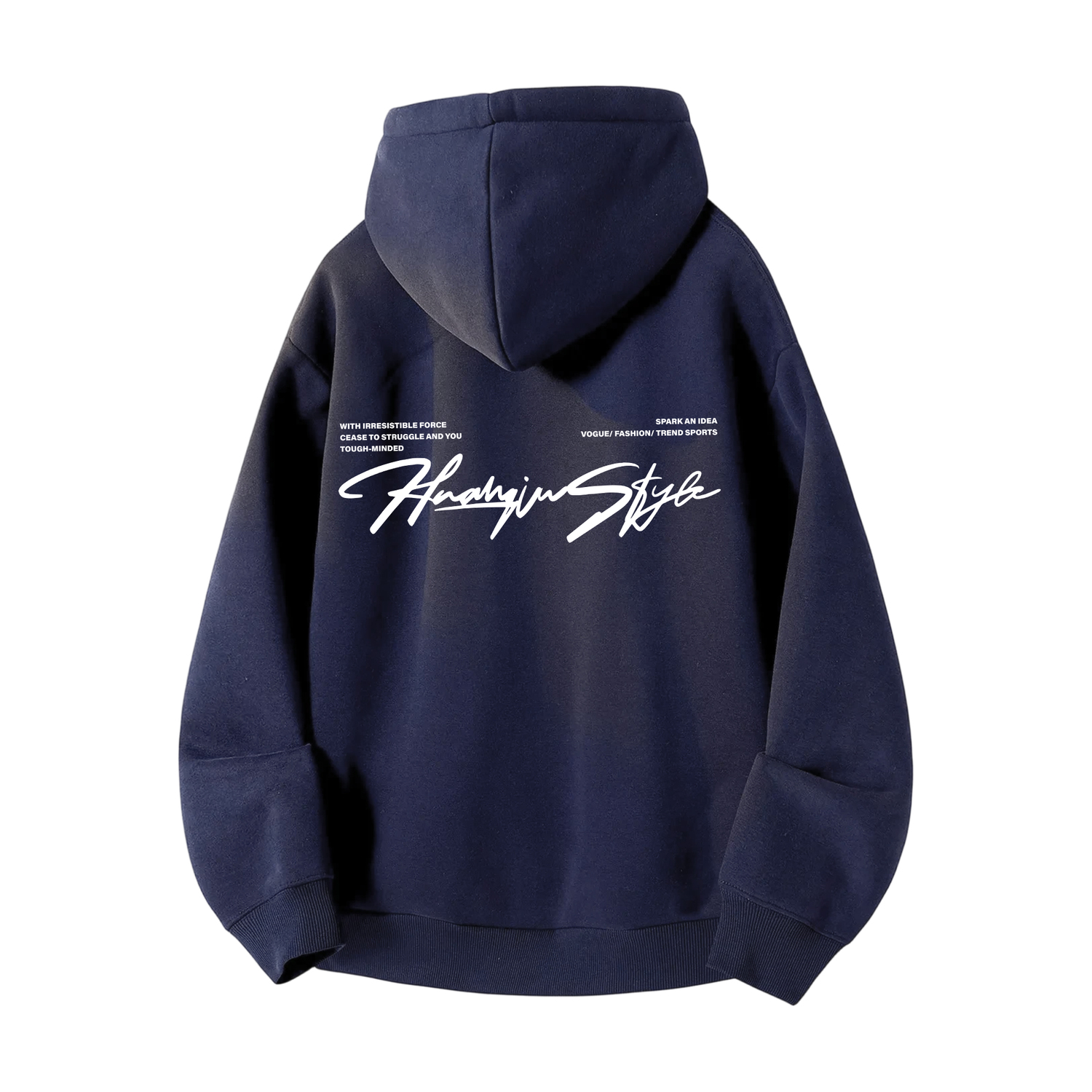 

Толстовка Unisex Hooded Thickened Heavyweight HUANQIU, темно-синий-without hood (fleece-lined)