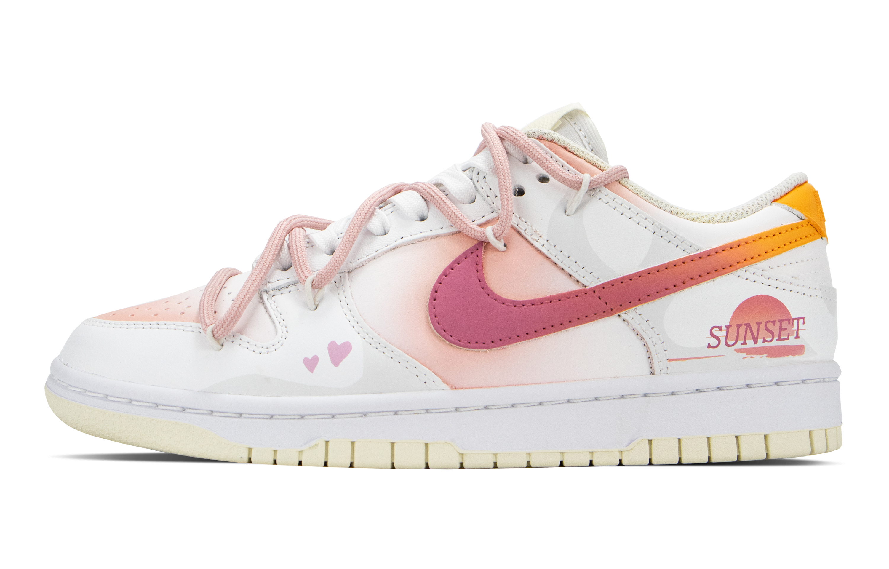 

Кроссовки Nike Dunk Skateboard Shoes Women's Low-Top Pink/White, розовый