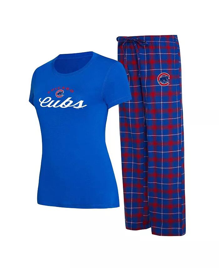 

Женский комплект для сна Royal, Red Chicago Cubs Arctic футболка и фланелевые штаны Concepts Sport