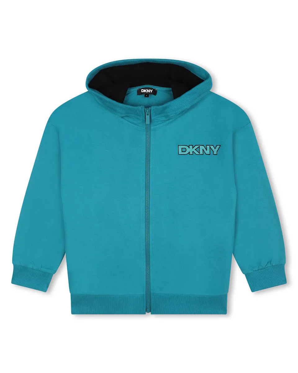 

Толстовка на молнии с капюшоном персикового цвета DKNY, цвет Verde Agua