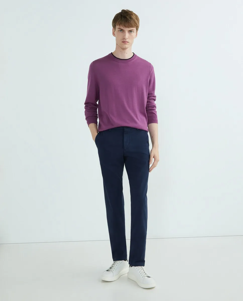 Мужской контрастный свитер с круглым вырезом Paul Smith, фиолетовый