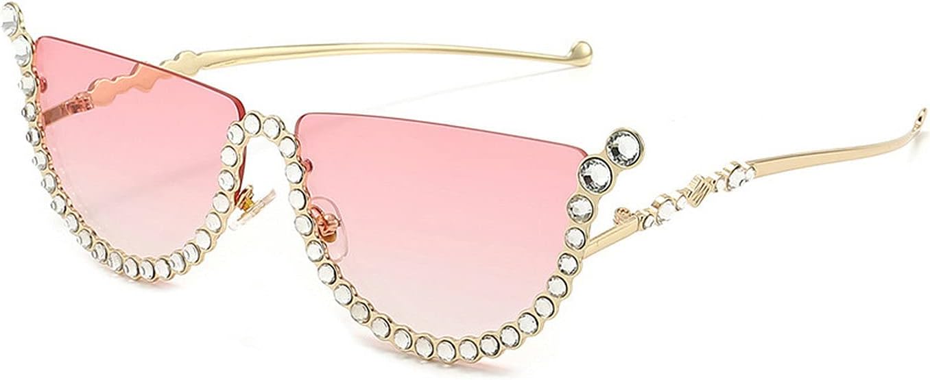 

Солнцезащитные очки COTIA «Кошачий глаз» с бриллиантами, женские, уникальные, со стразами, полуободковые, с градиентным переходом цвета, модные очки в полуоправе, Gradient Pink