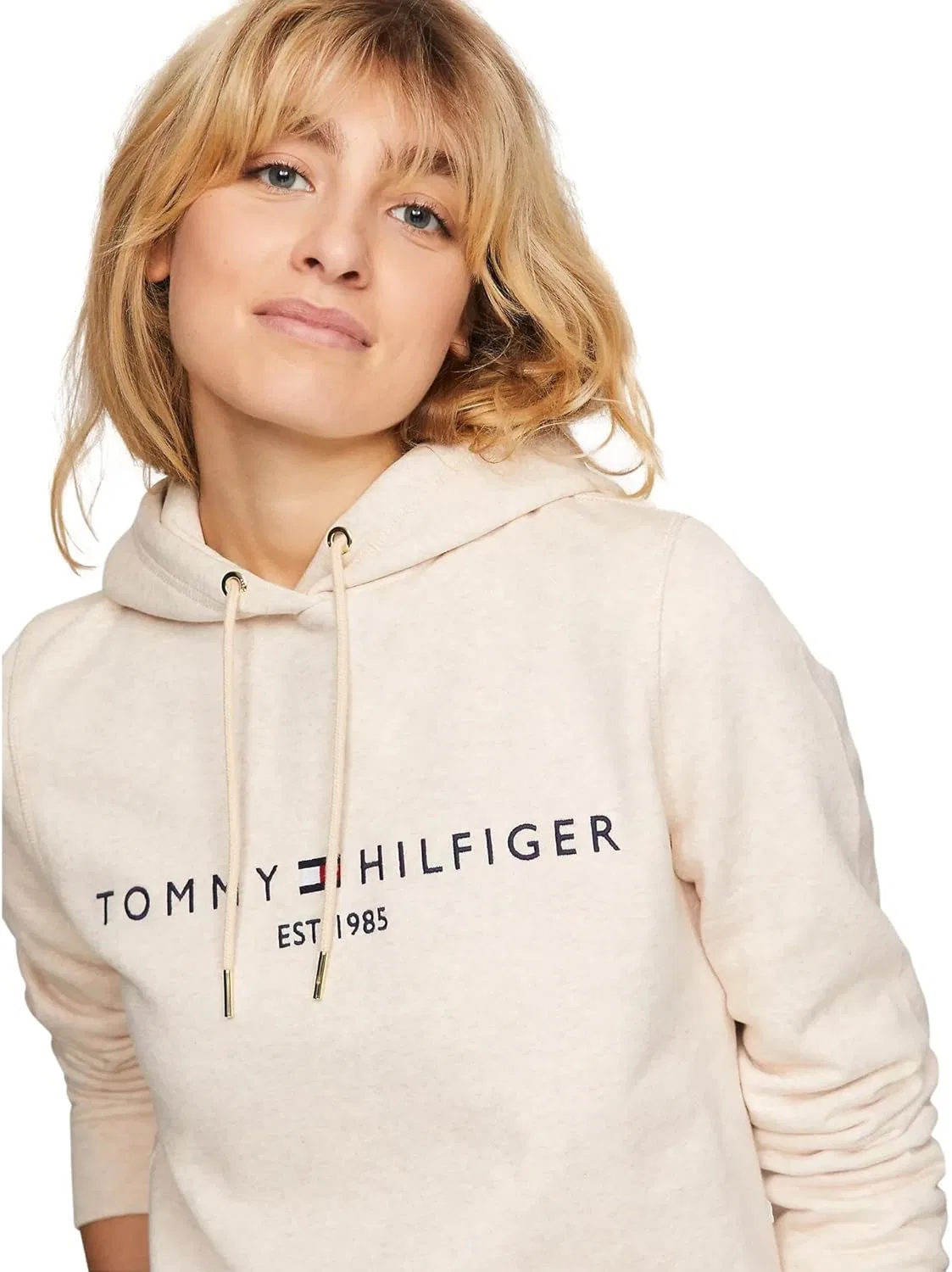 Худи Tommy Hilfiger с логотипом, Regular Fit, бежевый — фото 2