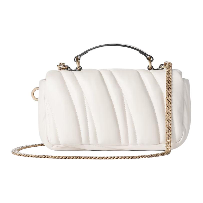Сумка кросс-боди GUCCI GG Milano из стеганой кожи, мини, женская, белая — фото 3