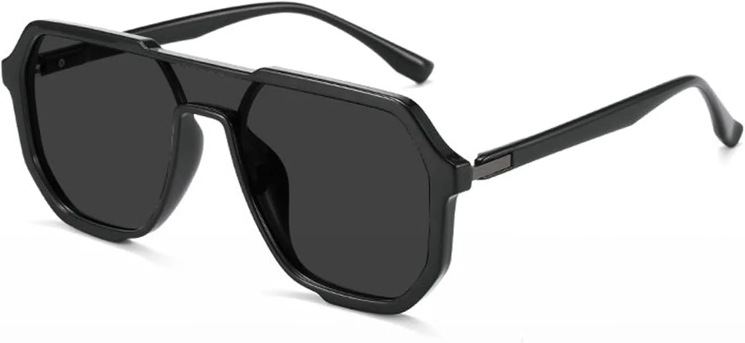 

Солнцезащитные очки COTIA Retro Oversized Square для женщин и мужчин, модные цельные винтажные очки-пилот с защитой от УФ-излучения UV400 (2025 год), Black