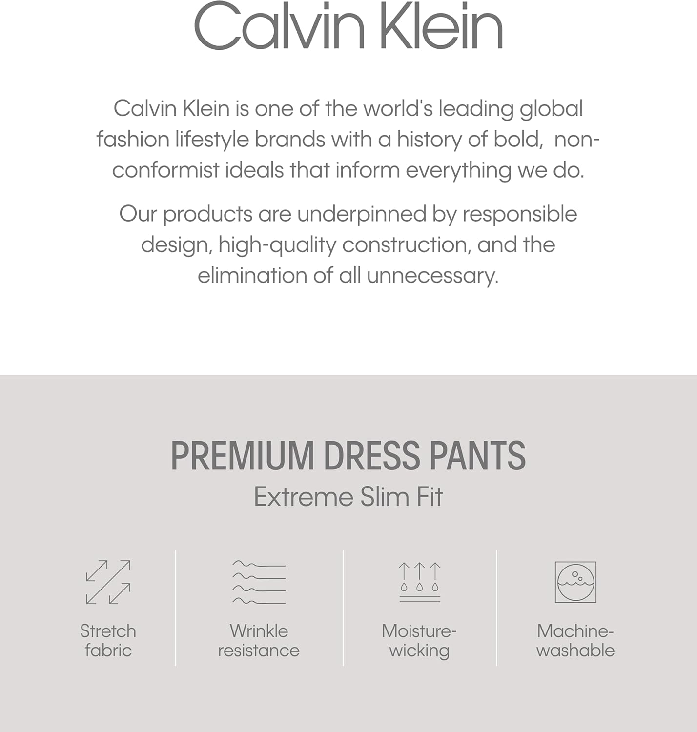 Мужские зауженные брюки Calvin Klein Slim Fit Stretch | Приталенные брюки для мужчин | Ультразауженные брюки, Black — фото 4