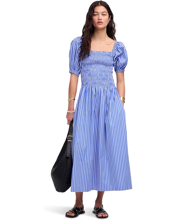 

Платье Madewell Juliette Puff Sleeve Midi Dress Stripe, цвет Waterfall