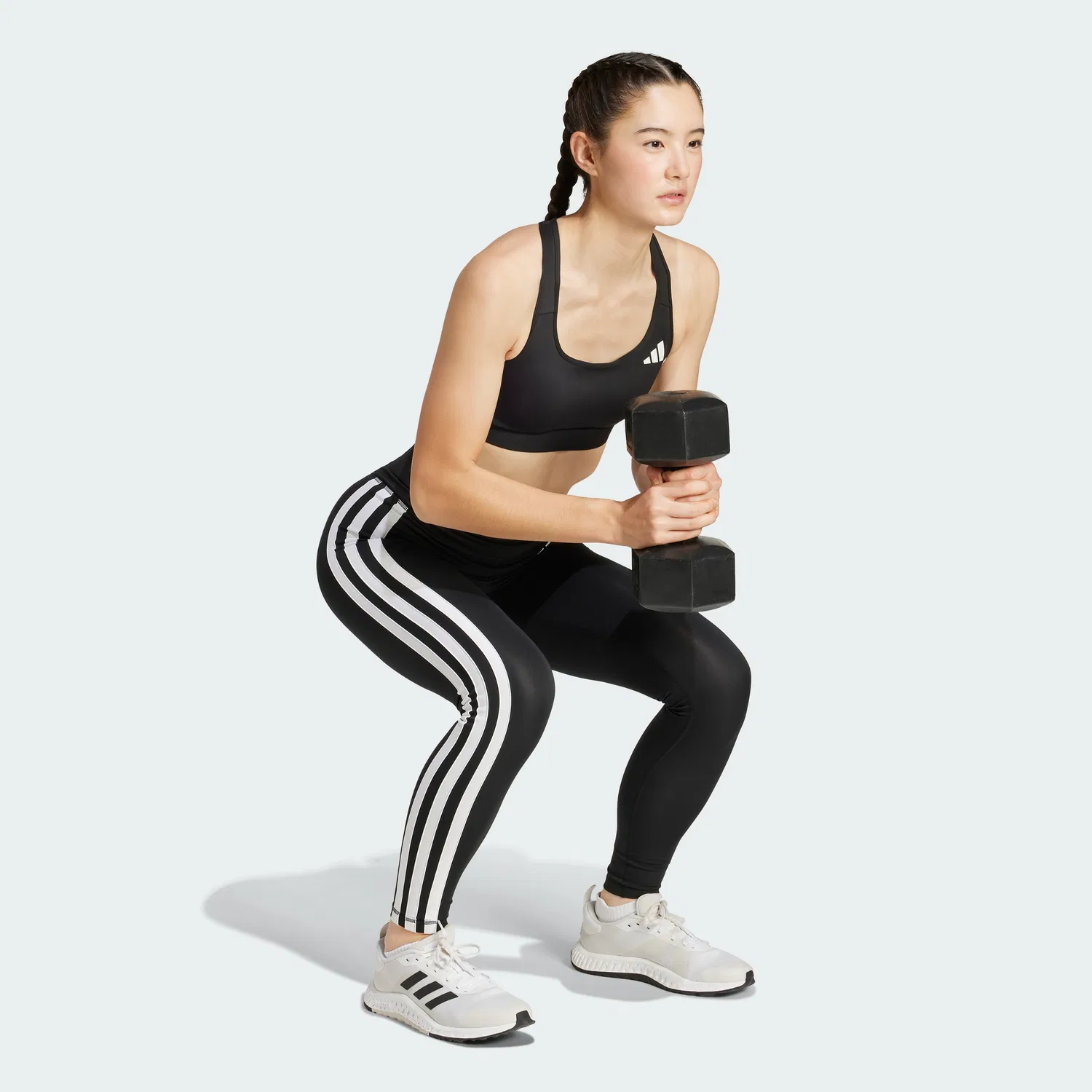 Женские леггинсы Opt Essential 3S 7/8 чёрно-белые от Adidas — фото 3