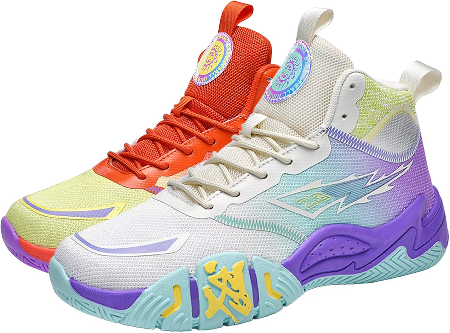 

Мужские баскетбольные кроссовки Женские высокие дышащие сникерсы Модные нескользящие спортивные туфли для улицы Кроссовки для волейбола Empressstride, оранжевый/бежевый