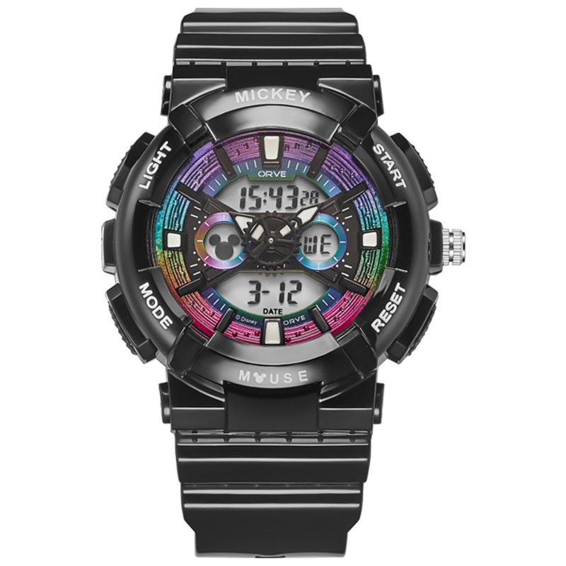 

Disney Часы Electronic+Quartz Movement TPU Strap Watch Women's Watch White Dial, Iridescent Black