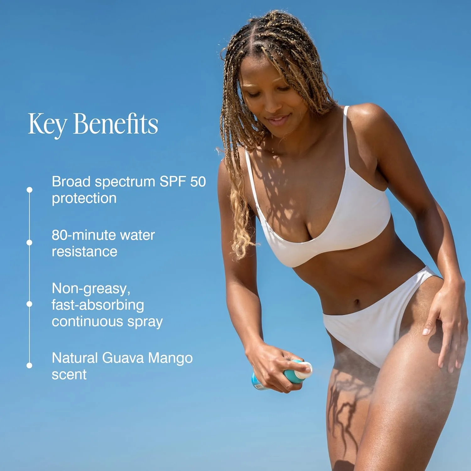 Солнцезащитный спрей COOLA Organic Sunscreen SPF 50, протестирован дерматологами, обеспечивает ежедневную защиту кожи, подходит для веганов и не содержит глютена, имеет вкус гуавы и манго. 177 мл (1 шт.) — фото 4