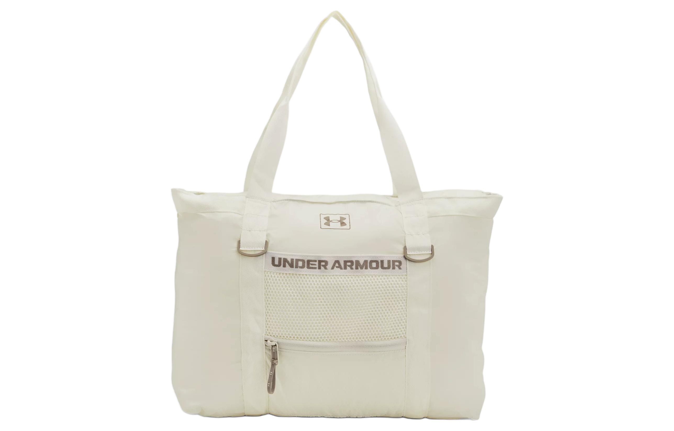 

Нейлоновая сумка-шоппер через плечо женская обычная White Quartz & Forest Wolf Gray Umber Under Armour, белый и лесной серый и коричневый