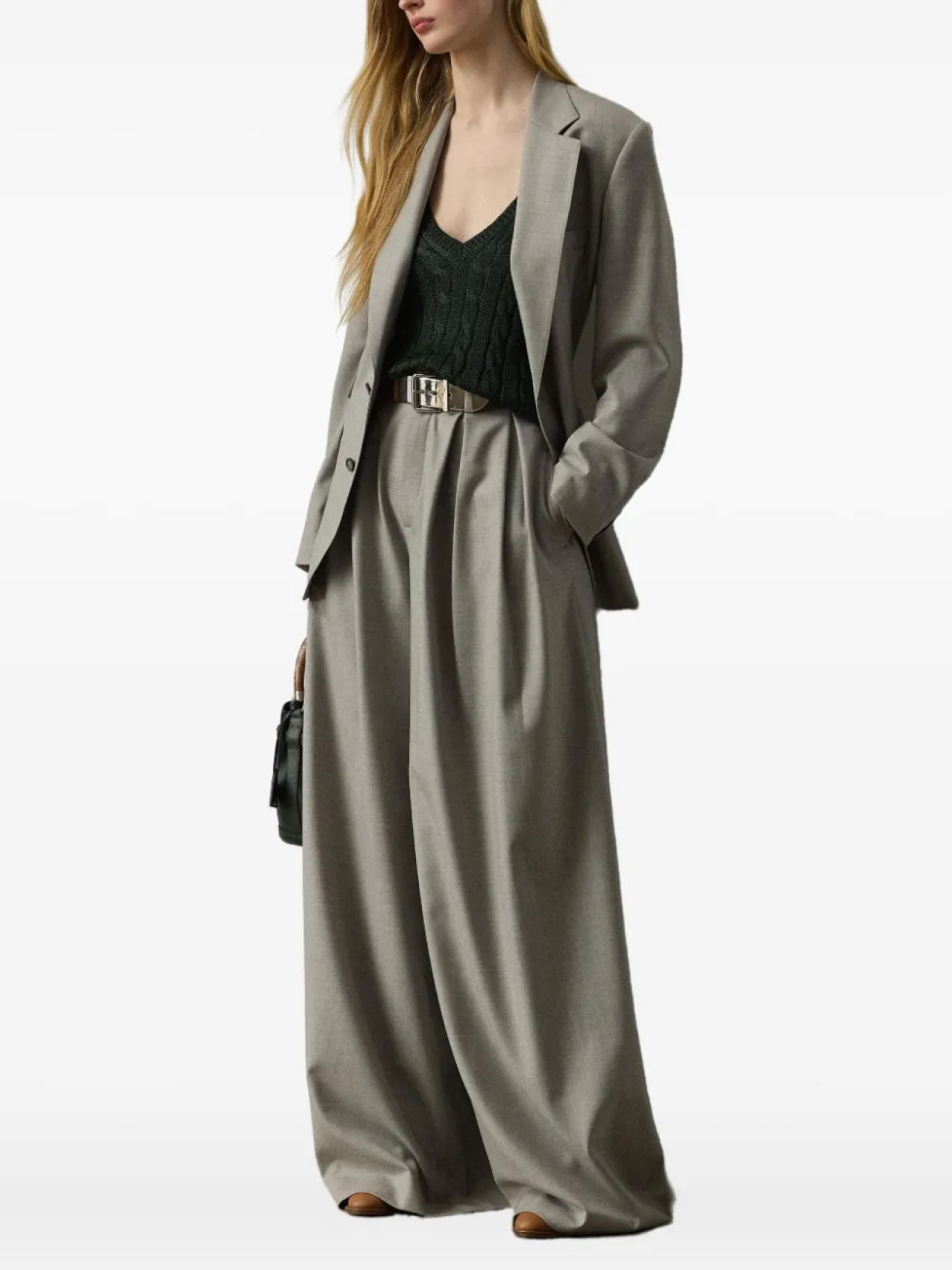 

Джемпер с косой вязкой Ralph Lauren Collection, зеленый