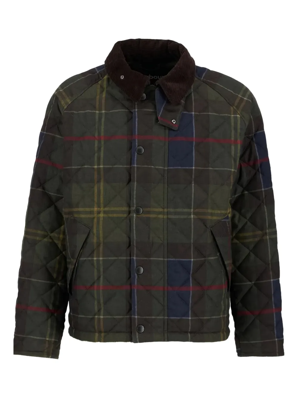 

Стеганая куртка в тартановую клетку Barbour, зеленый