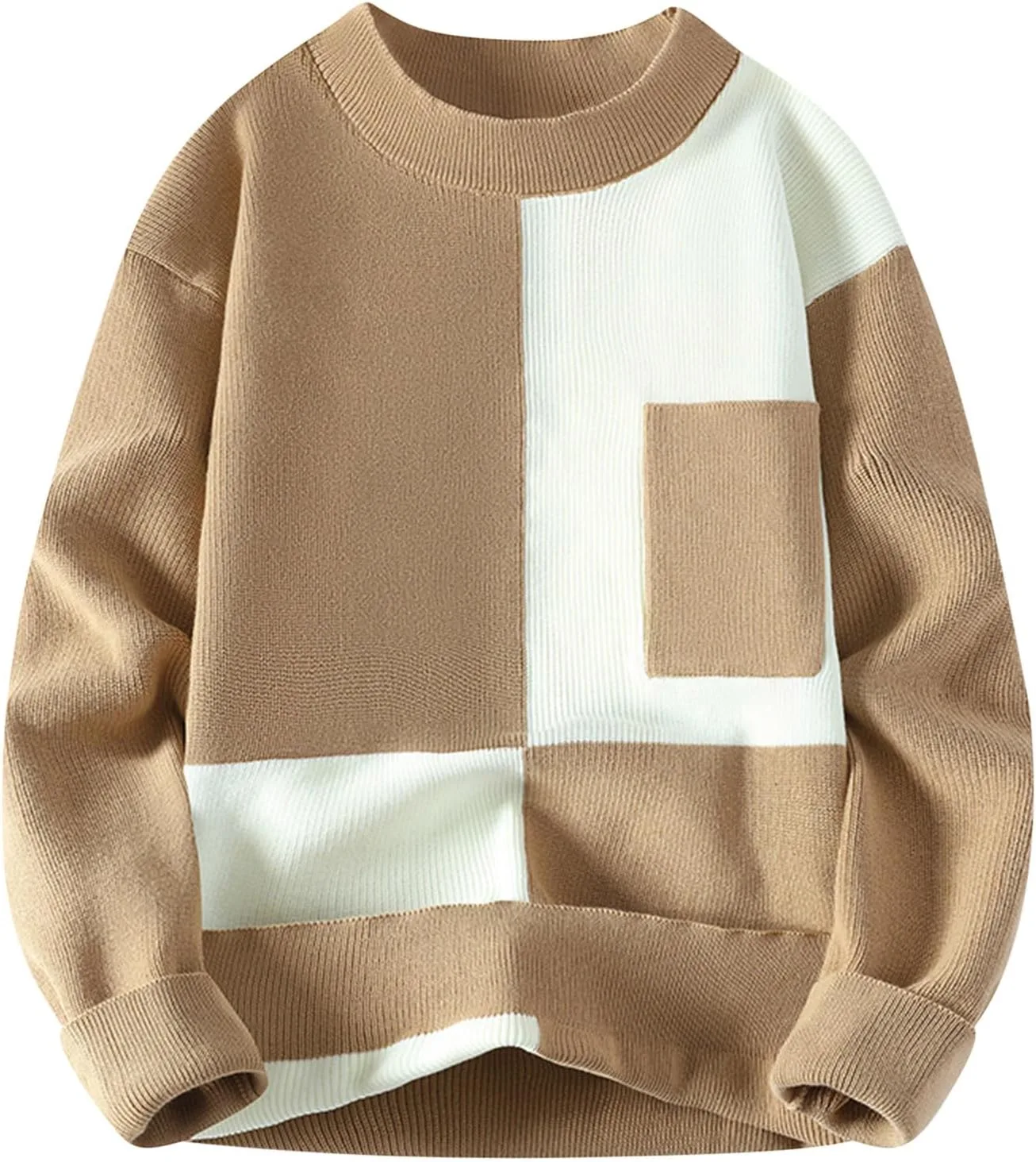 

Dgoopd мужской свитер с геометрическим принтом и цветными блоками