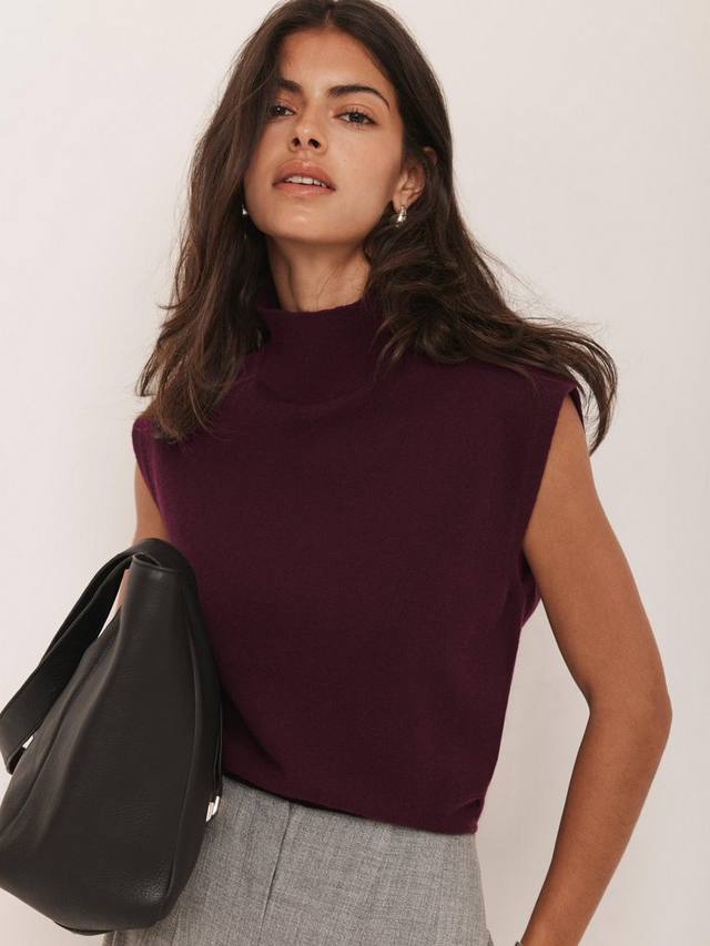 

Топ без рукавов с высоким воротником Mint Velvet, Burgundy