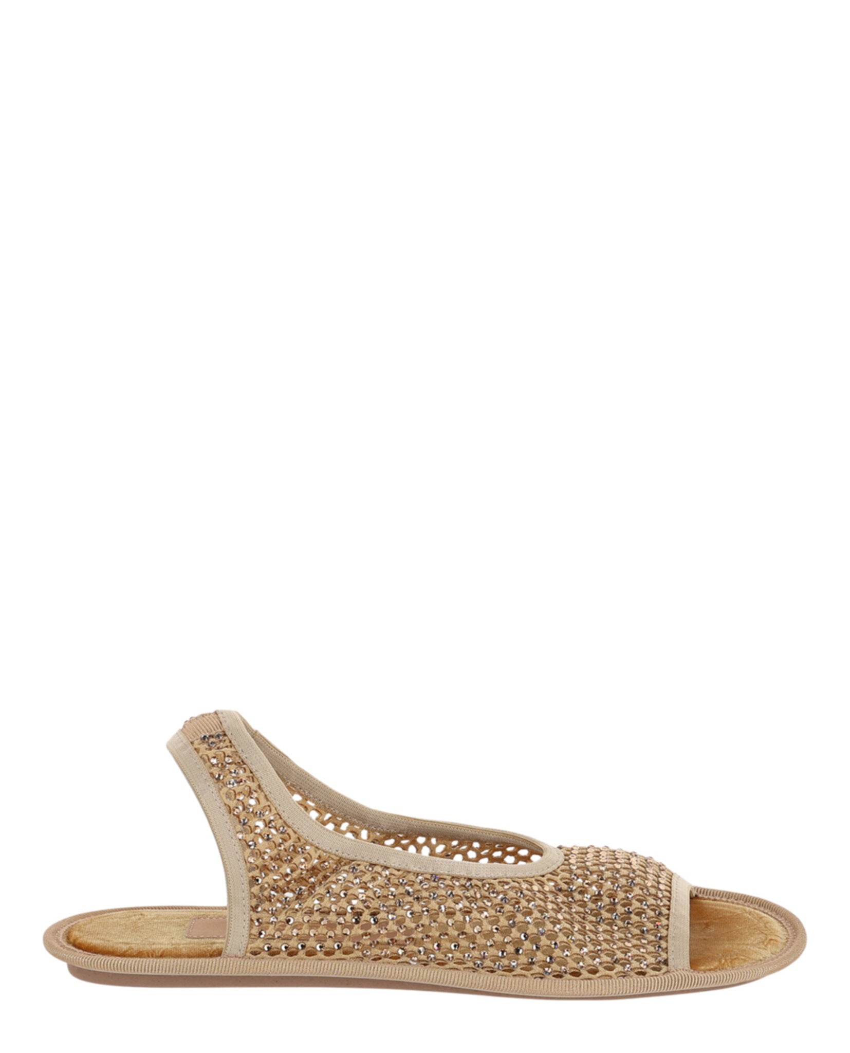 Anio Crystal Embellished Slingback Sandals Salvatore Ferragamo, бежевый